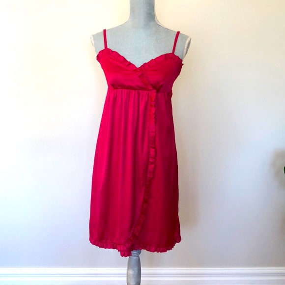 H&M fuschia pink satin feel dress. (Never worn). - Picture 1 of 9